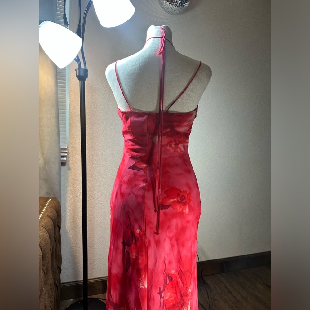 COPY - Vintage Y2k floral hot pink dress size 3 - Picture 8 of 17